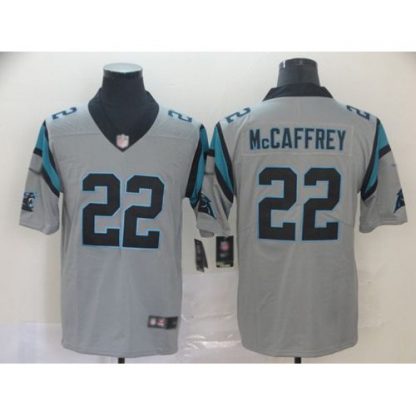 Nike Carolina Panthers #22 Christian McCaffrey Silver Men's Stitched NFL Limited Inverted Legend Jersey