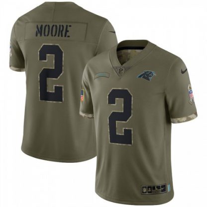 Carolina Carolina Panthers #2 D.J. Moore Nike Men's 2022 Salute To Service Limited Jersey - Olive