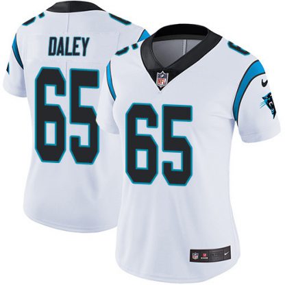 Nike Carolina Panthers #65 Dennis Daley White Women's Stitched NFL Vapor Untouchable Limited Jersey