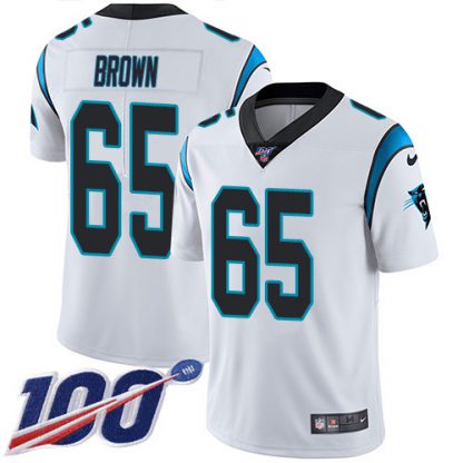 Nike Carolina Panthers #65 Dennis Daley White Youth Stitched NFL 100th Season Vapor Untouchable Limited Jersey
