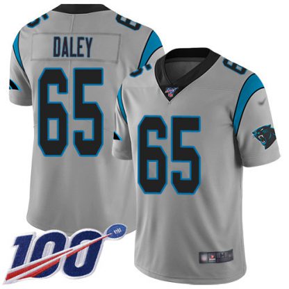 Nike Carolina Panthers #65 Dennis Daley Silver Men's Stitched NFL Limited Inverted Legend 100th Season Jersey