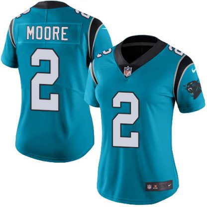 Nike Carolina Panthers #2 DJ Moore Blue Alternate Women's Stitched NFL Vapor Untouchable Limited Jersey