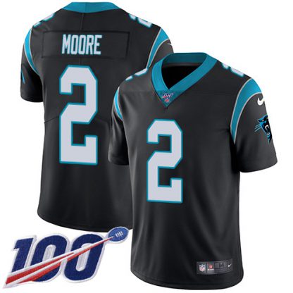 Nike Carolina Panthers #2 DJ Moore Black Team Color Men's Stitched NFL 100th Season Vapor Untouchable Limited Jersey