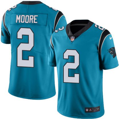 Nike Carolina Panthers #2 DJ Moore Blue Alternate Men's Stitched NFL Vapor Untouchable Limited Jersey