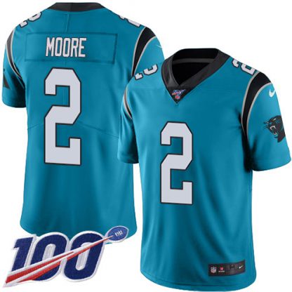 Nike Carolina Panthers #2 DJ Moore Blue Alternate Men's Stitched NFL 100th Season Vapor Untouchable Limited Jersey