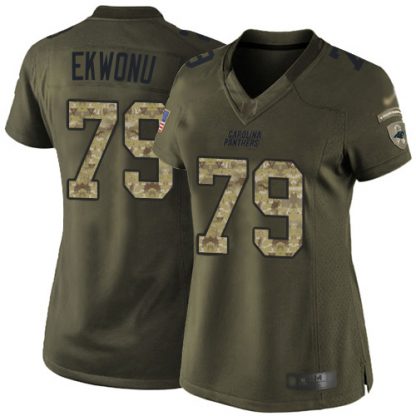 Nike Carolina Panthers #79 Ikem Ekwonu Green Women's Stitched NFL Limited 2015 Salute to Service Jersey