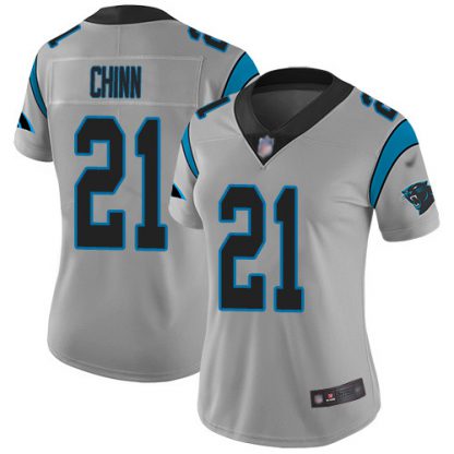 Nike Carolina Panthers #21 Jeremy Chinn Silver Women's Stitched NFL Limited Inverted Legend Jersey