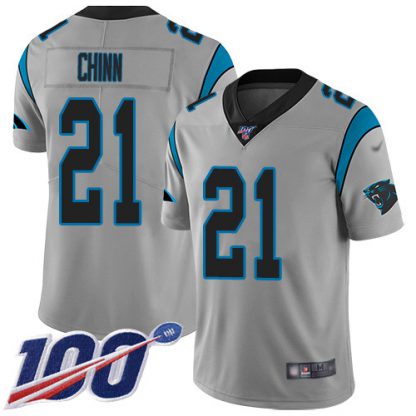 Nike Carolina Panthers #21 Jeremy Chinn Silver Men's Stitched NFL Limited Inverted Legend 100th Season Jersey