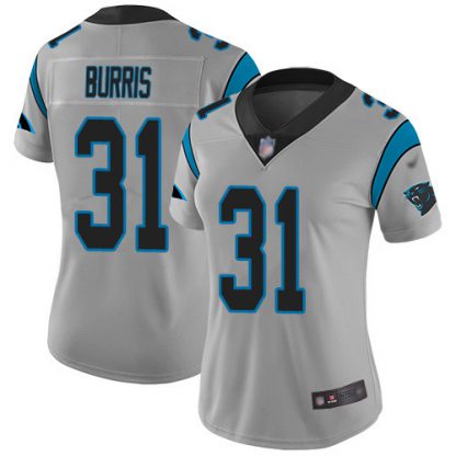 Nike Carolina Panthers #31 Juston Burris Silver Women's Stitched NFL Limited Inverted Legend Jersey