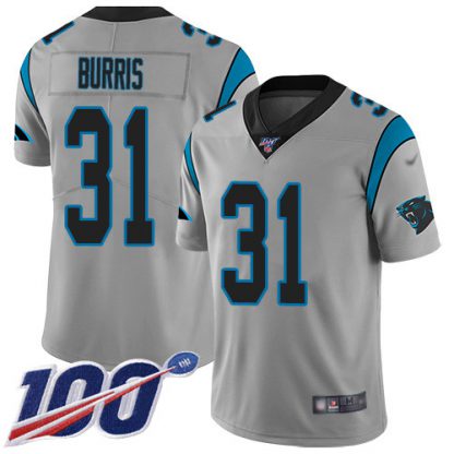 Nike Carolina Panthers #31 Juston Burris Silver Men's Stitched NFL Limited Inverted Legend 100th Season Jersey