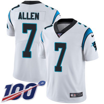 Nike Carolina Panthers #7 Kyle Allen White Youth Stitched NFL 100th Season Vapor Limited Jersey