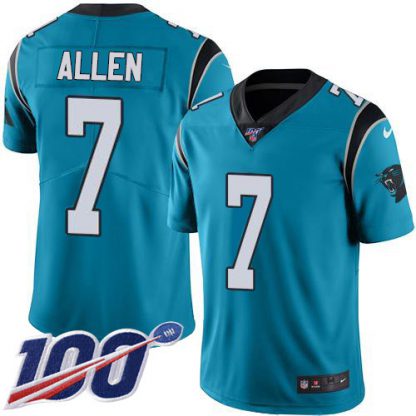 Nike Carolina Panthers #7 Kyle Allen Blue Youth Stitched NFL Limited Rush 100th Season Jersey