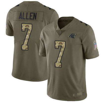 Nike Carolina Panthers #7 Kyle Allen Olive/Camo Youth Stitched NFL Limited 2017 Salute to Service Jersey