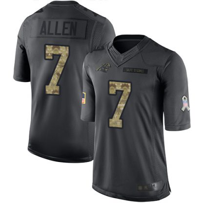 Nike Carolina Panthers #7 Kyle Allen Black Youth Stitched NFL Limited 2016 Salute to Service Jersey