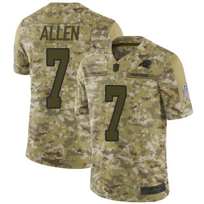 Nike Carolina Panthers #7 Kyle Allen Camo Men's Stitched NFL Limited 2018 Salute To Service Jersey