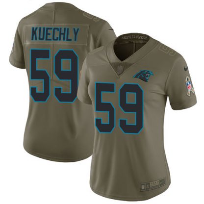 Nike Carolina Panthers #59 Luke Kuechly Olive Women's Stitched NFL Limited 2017 Salute to Service Jersey