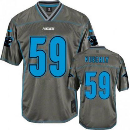 Nike Carolina Panthers #59 Luke Kuechly Grey Youth Stitched NFL Elite Vapor Jersey