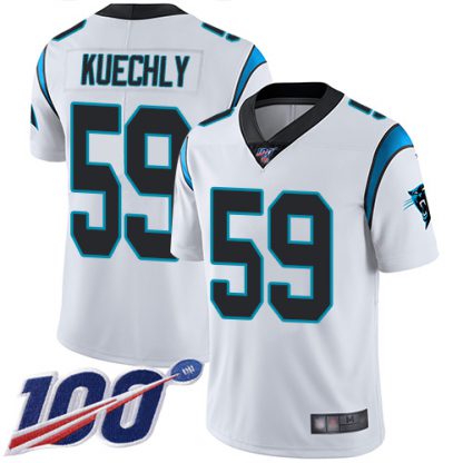 Nike Carolina Panthers #59 Luke Kuechly White Men's Stitched NFL 100th Season Vapor Limited Jersey