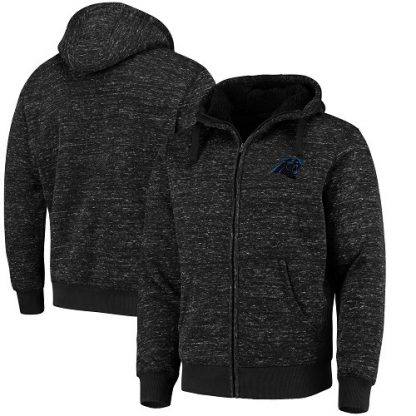 Men's Carolina Carolina Panthers G-III Sports by Carl Banks Heathered Black Discovery Sherpa Full-Zip Jacket