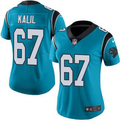 Nike Carolina Panthers #67 Ryan Kalil Blue Alternate Women's Stitched NFL Vapor Untouchable Limited Jersey