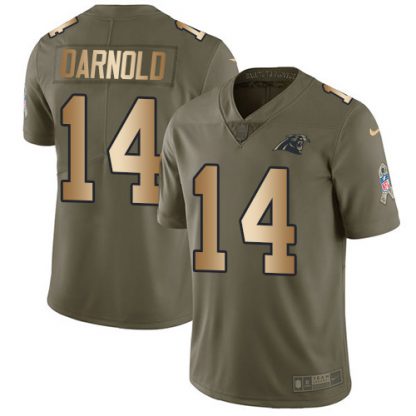 Nike Carolina Panthers #14 Sam Darnold Olive/Gold Youth Stitched NFL Limited 2017 Salute To Service Jersey