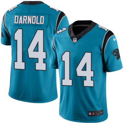 Nike Carolina Panthers #14 Sam Darnold Blue Men's Stitched NFL Limited Rush Jersey