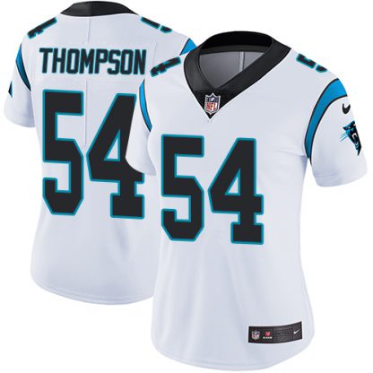 Nike Carolina Panthers #54 Shaq Thompson White Women's Stitched NFL Vapor Untouchable Limited Jersey