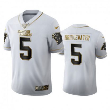 Carolina Carolina Panthers #5 Teddy Bridgewater Men's Nike White Golden Edition Vapor Limited NFL 100 Jersey