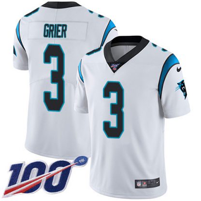 Nike Carolina Panthers #3 Will Grier White Men's Stitched NFL 100th Season Vapor Untouchable Limited Jersey