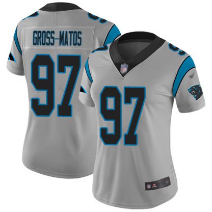 Nike Carolina Panthers #97 Yetur Gross-Matos Silver Women's Stitched NFL Limited Inverted Legend Jersey