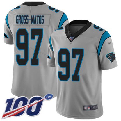Nike Carolina Panthers #97 Yetur Gross-Matos Silver Youth Stitched NFL Limited Inverted Legend 100th Season Jersey