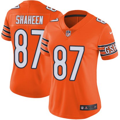 Nike Chicago Bears #87 Adam Shaheen Orange Women's Stitched NFL Limited Rush Jersey
