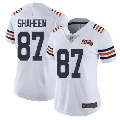 Nike Chicago Bears #87 Adam Shaheen White Alternate Women's Stitched NFL Vapor Untouchable Limited 100th Season Jersey