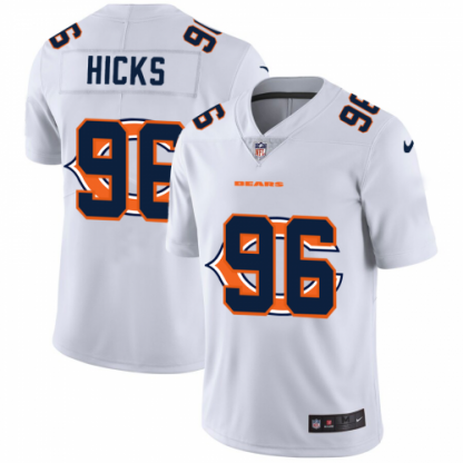 Chicago Chicago Bears #96 Akiem Hicks White Men's Nike Team Logo Dual Overlap Limited NFL Jersey