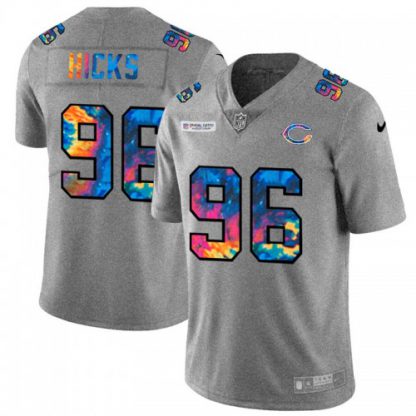 Chicago Chicago Bears #96 Akiem Hicks Men's Nike Multi-Color 2020 NFL Crucial Catch NFL Jersey Greyheather