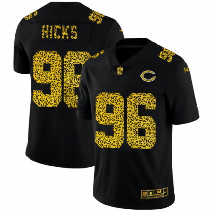 Chicago Chicago Bears #96 Akiem Hicks Men's Nike Leopard Print Fashion Vapor Limited NFL Jersey Black