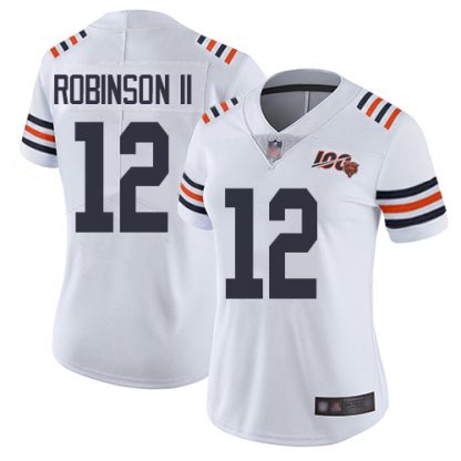 Nike Chicago Bears #12 Allen Robinson II White Alternate Women's Stitched NFL Vapor Untouchable Limited 100th Season Jersey