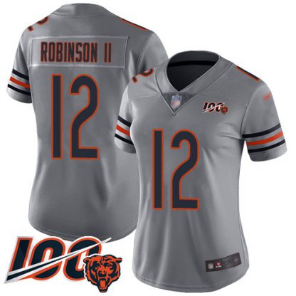 Nike Chicago Bears #12 Allen Robinson II Silver Women's Stitched NFL Limited Inverted Legend 100th Season Jersey