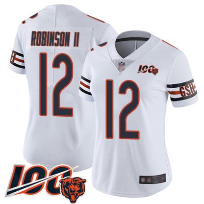 Nike Chicago Bears #12 Allen Robinson II White Women's Stitched NFL 100th Season Vapor Limited Jersey