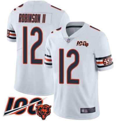 Nike Chicago Bears #12 Allen Robinson II White Men's Stitched NFL 100th Season Vapor Limited Jersey