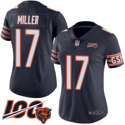 Nike Chicago Bears #17 Anthony Miller Navy Blue Team Color Women's Stitched NFL 100th Season Vapor Limited Jersey