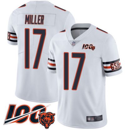 Nike Chicago Bears #17 Anthony Miller White Men's Stitched NFL 100th Season Vapor Limited Jersey