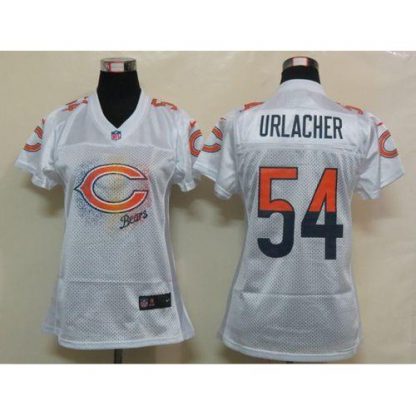 Nike Chicago Bears #54 Brian Urlacher White Women's Fem Fan NFL Game Jersey