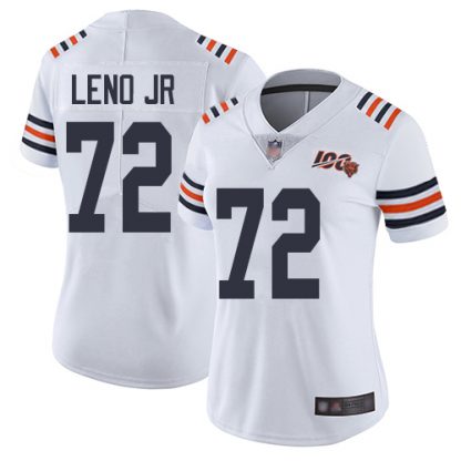 Nike Chicago Bears #72 Charles Leno Jr White Alternate Women's Stitched NFL Vapor Untouchable Limited 100th Season Jersey