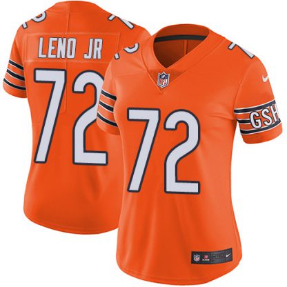 Nike Chicago Bears #72 Charles Leno Jr Orange Women's Stitched NFL Limited Rush Jersey