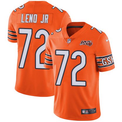 Nike Chicago Bears #72 Charles Leno Jr Orange Men's 100th Season Stitched NFL Limited Rush Jersey
