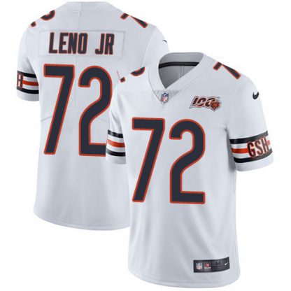 Nike Chicago Bears #72 Charles Leno Jr White Men's 100th Season Stitched NFL Vapor Untouchable Limited Jersey