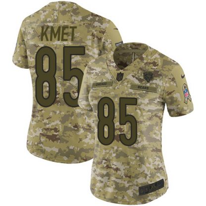 Nike Chicago Bears #85 Cole Kmet Camo Women's Stitched NFL Limited 2018 Salute To Service Jersey