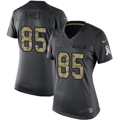 Nike Chicago Bears #85 Cole Kmet Black Women's Stitched NFL Limited 2016 Salute to Service Jersey