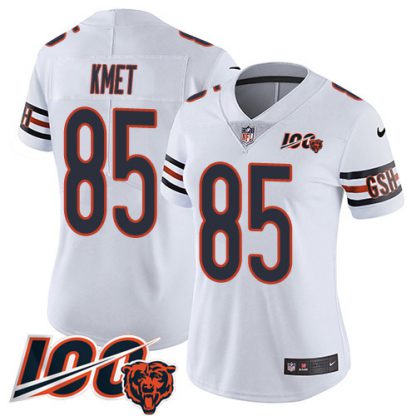 Nike Chicago Bears #85 Cole Kmet White Women's Stitched NFL 100th Season Vapor Untouchable Limited Jersey
